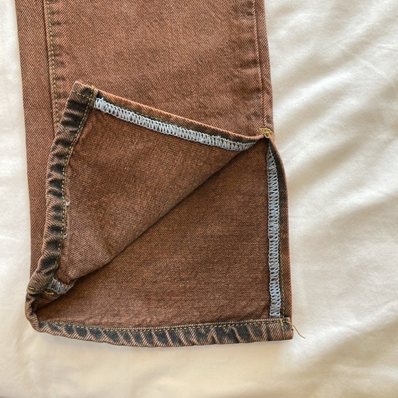 MISSGUIDED Women’s 4R Rust Wash Wrath Split Hem Jeans Straight Street Indie Goth - Picture 11 of 12